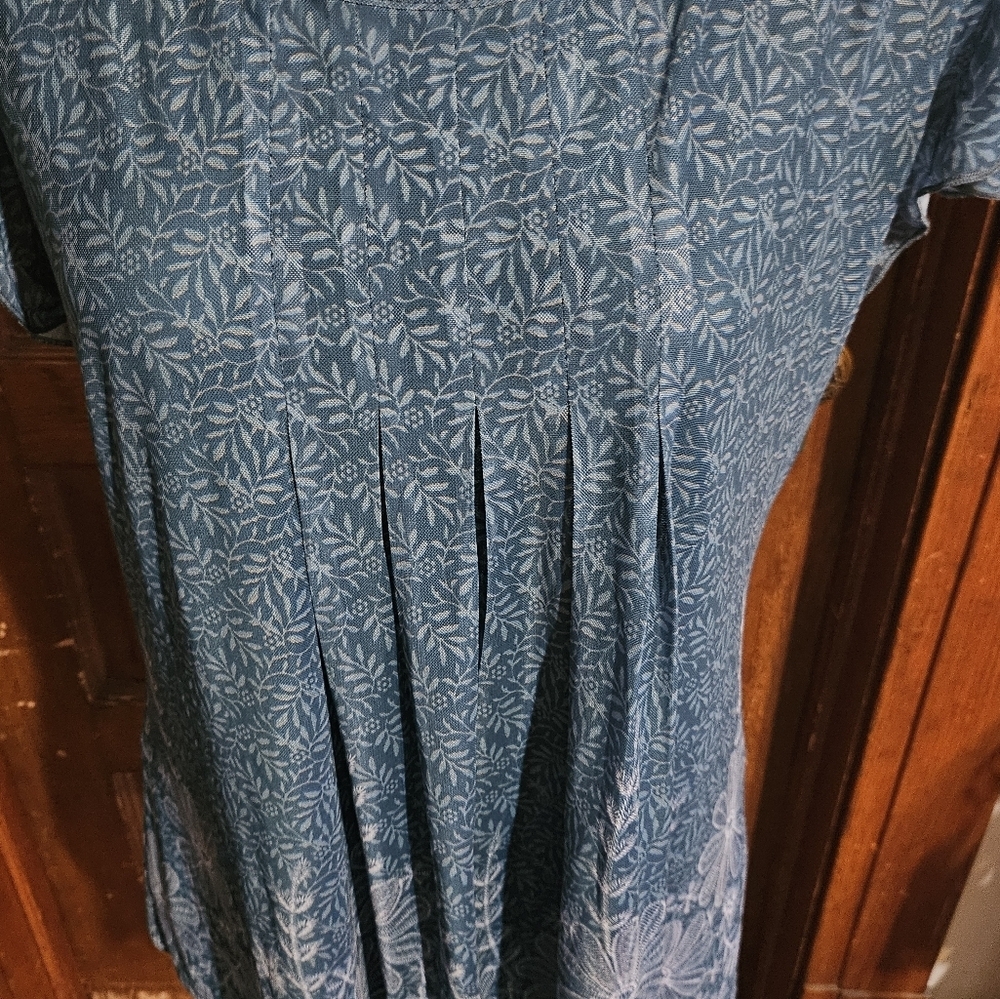 Timeson Double Layer Flutter Sleeve Floral Tunic Teal Size L - Picture 10 of 14